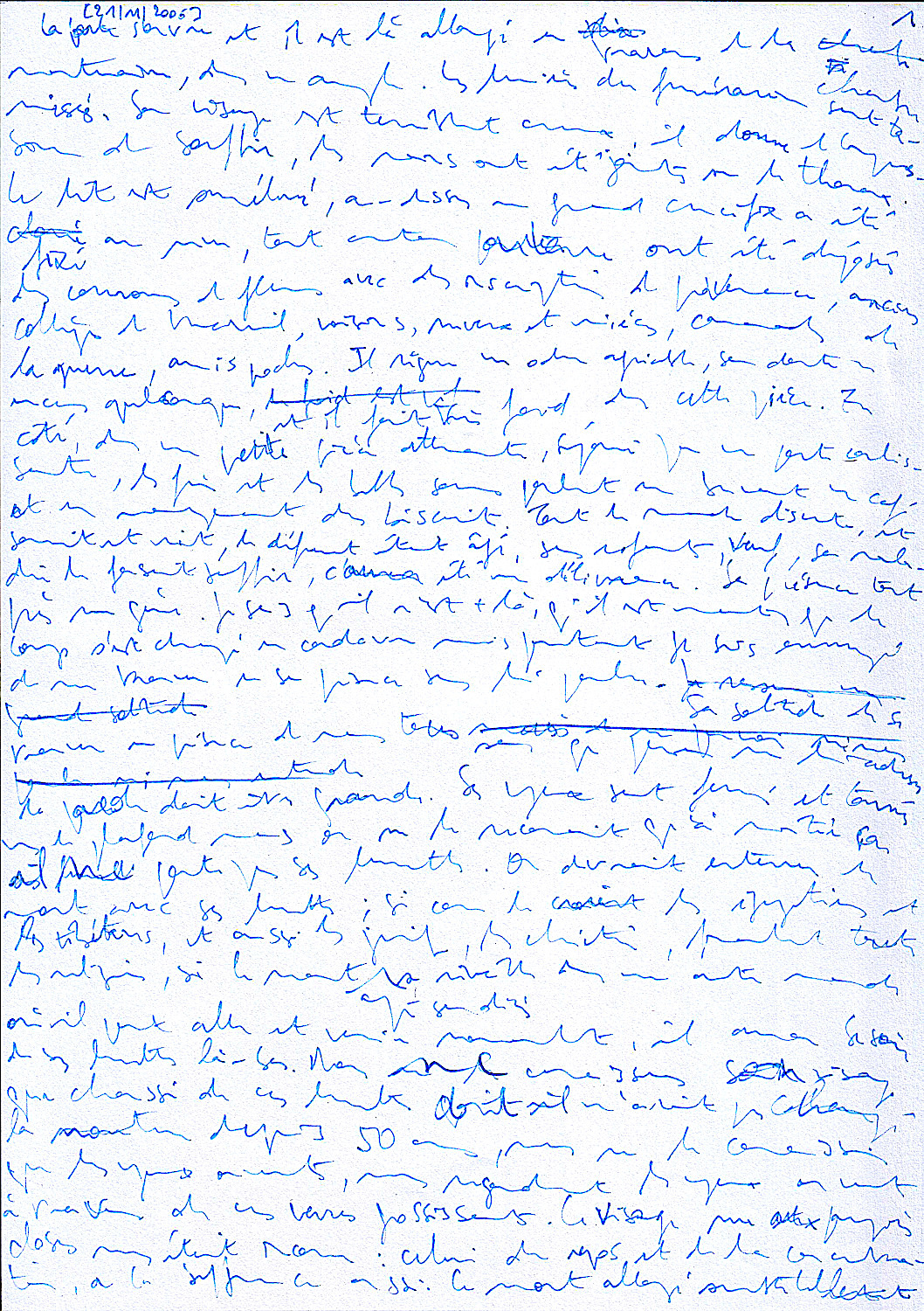 Manuscrit autographe,
                              2006