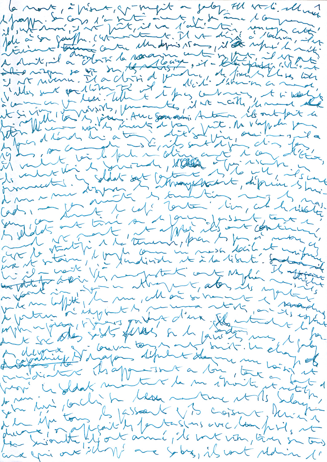 Manuscrit autographe,
                              2019