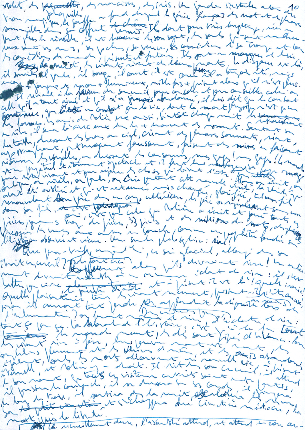 Manuscrit autographe,
                              2020